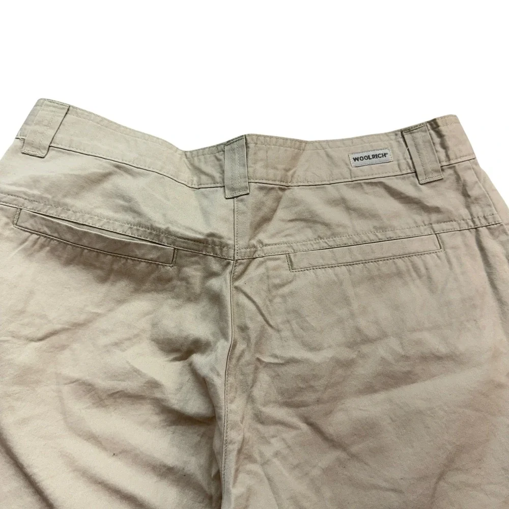 Woolrich Womens Shorts 4 Petite Kenna Stone Beige 100% Cotton Solid Chino Hiking